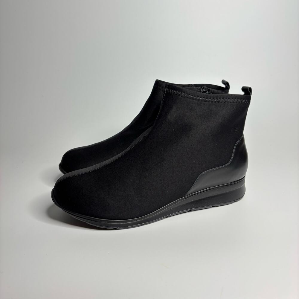 Walking Cradles Dalton Booties in Black Stretch Fabric (Extra Wide)